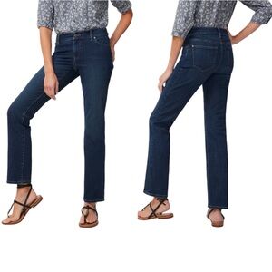 Chico’s Cotton Blend Midrise Straight-Leg Dark Blue Jeans 2 Short (12)